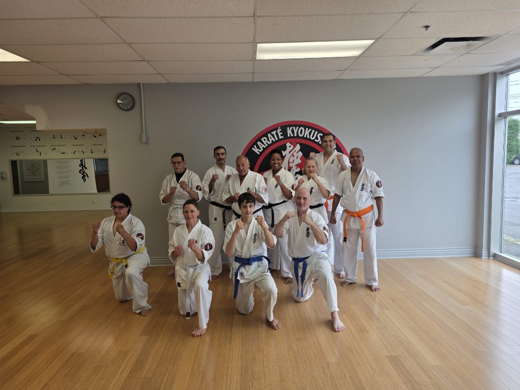 Group photo at Kyokushin Pointe-Claire dojo in Montreal