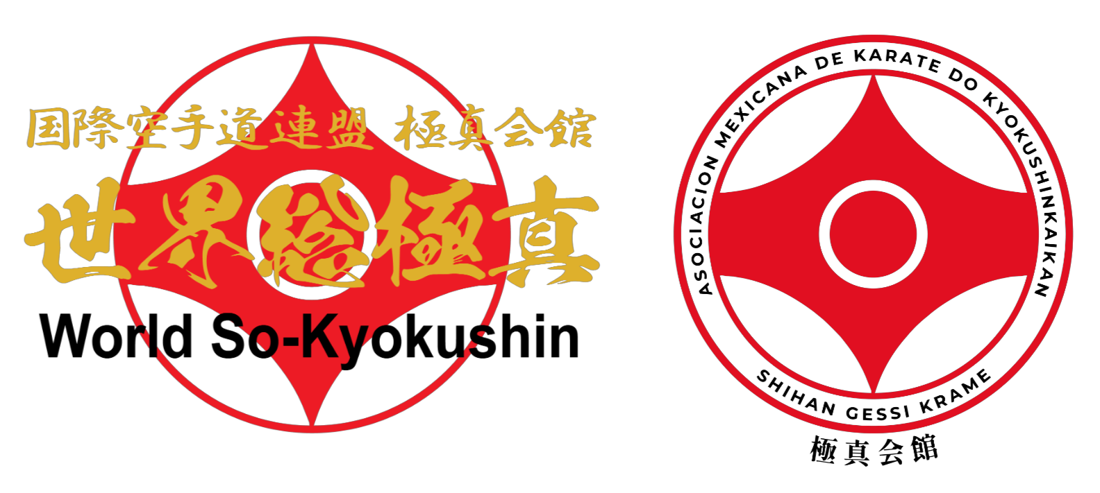Logos de las afiliaciones de Kyokushin de Ittai Dojo